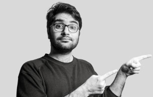 man pointing